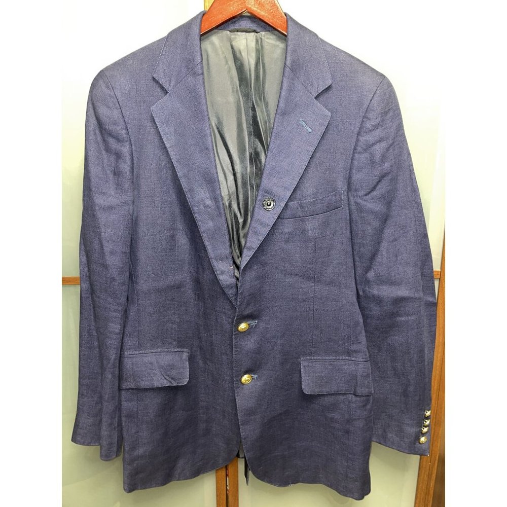 Polo University Club by Ralph Lauren Vintage Navy Blue Linen Sport Coat Size 38